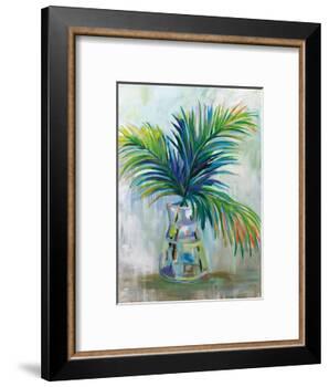 Palm Leaves I Red-Jeanette Vertentes-Framed Art Print