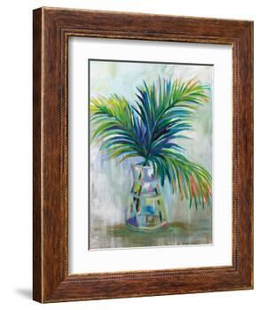 Palm Leaves I Red-Jeanette Vertentes-Framed Art Print