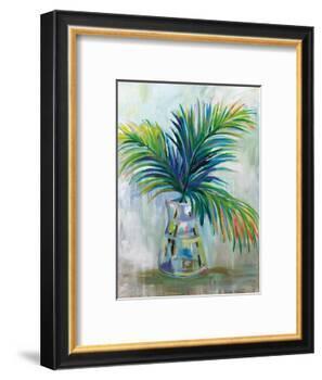 Palm Leaves I Red-Jeanette Vertentes-Framed Art Print