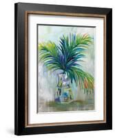 Palm Leaves I Red-Jeanette Vertentes-Framed Art Print