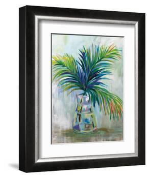 Palm Leaves I Red-Jeanette Vertentes-Framed Art Print