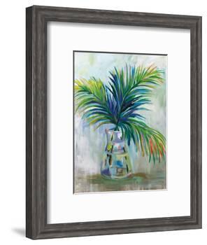 Palm Leaves I Red-Jeanette Vertentes-Framed Art Print