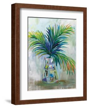 Palm Leaves I Red-Jeanette Vertentes-Framed Art Print