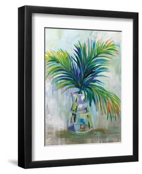 Palm Leaves I Red-Jeanette Vertentes-Framed Art Print