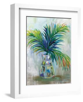 Palm Leaves I Red-Jeanette Vertentes-Framed Art Print