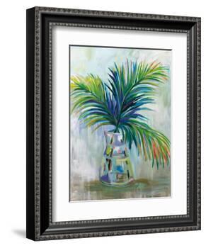 Palm Leaves I Red-Jeanette Vertentes-Framed Art Print
