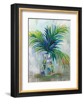 Palm Leaves I Red-Jeanette Vertentes-Framed Art Print
