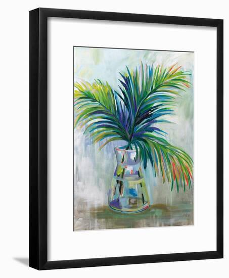 Palm Leaves I Red-Jeanette Vertentes-Framed Art Print