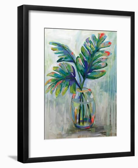 Palm Leaves II Red-Jeanette Vertentes-Framed Art Print