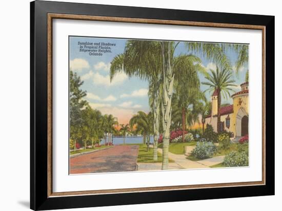 Palm-Lined Street, Orlando, Florida-null-Framed Art Print