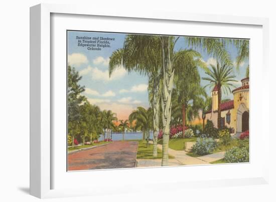 Palm-Lined Street, Orlando, Florida-null-Framed Art Print