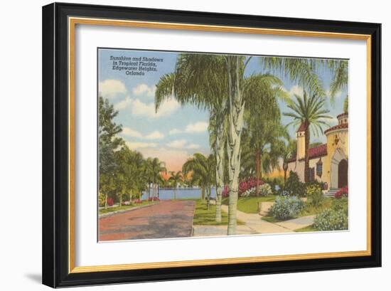 Palm-Lined Street, Orlando, Florida-null-Framed Art Print