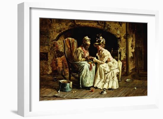 Palm Reader, 1898 (Oil on Canvas)-Harry Herman Roseland-Framed Giclee Print