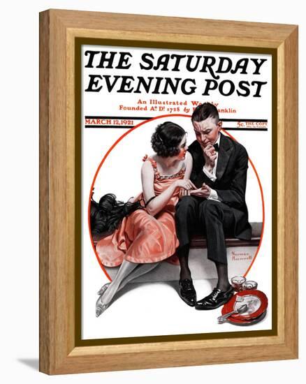 "Palm Reader" or "Fortuneteller" Saturday Evening Post Cover, March 12,1921-Norman Rockwell-Framed Premier Image Canvas