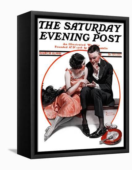 "Palm Reader" or "Fortuneteller" Saturday Evening Post Cover, March 12,1921-Norman Rockwell-Framed Premier Image Canvas