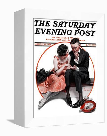 "Palm Reader" or "Fortuneteller" Saturday Evening Post Cover, March 12,1921-Norman Rockwell-Framed Premier Image Canvas