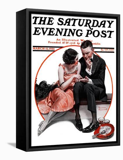 "Palm Reader" or "Fortuneteller" Saturday Evening Post Cover, March 12,1921-Norman Rockwell-Framed Premier Image Canvas