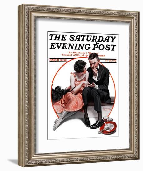 "Palm Reader" or "Fortuneteller" Saturday Evening Post Cover, March 12,1921-Norman Rockwell-Framed Giclee Print