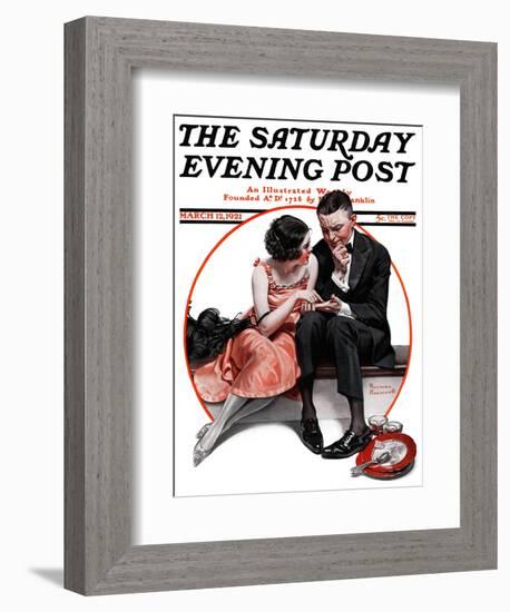 "Palm Reader" or "Fortuneteller" Saturday Evening Post Cover, March 12,1921-Norman Rockwell-Framed Giclee Print