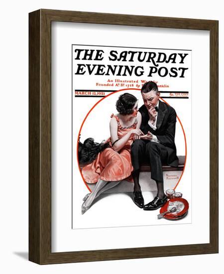 "Palm Reader" or "Fortuneteller" Saturday Evening Post Cover, March 12,1921-Norman Rockwell-Framed Giclee Print