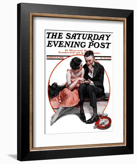 "Palm Reader" or "Fortuneteller" Saturday Evening Post Cover, March 12,1921-Norman Rockwell-Framed Giclee Print