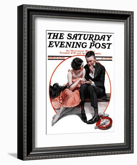 "Palm Reader" or "Fortuneteller" Saturday Evening Post Cover, March 12,1921-Norman Rockwell-Framed Giclee Print