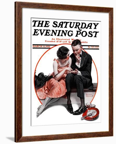 "Palm Reader" or "Fortuneteller" Saturday Evening Post Cover, March 12,1921-Norman Rockwell-Framed Giclee Print