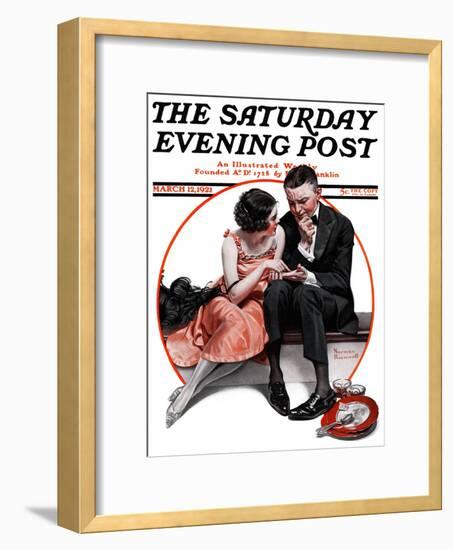 "Palm Reader" or "Fortuneteller" Saturday Evening Post Cover, March 12,1921-Norman Rockwell-Framed Giclee Print