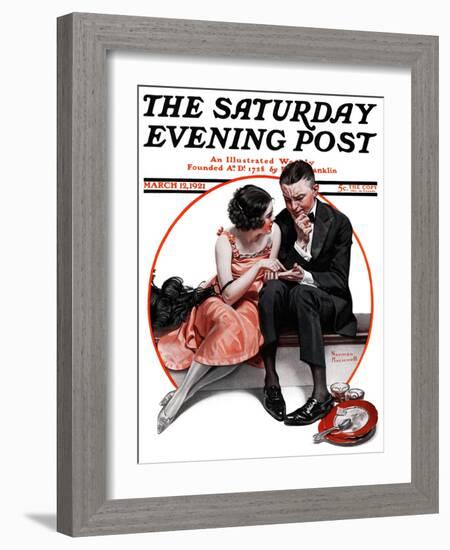 "Palm Reader" or "Fortuneteller" Saturday Evening Post Cover, March 12,1921-Norman Rockwell-Framed Giclee Print