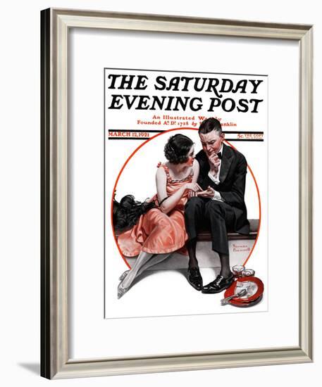 "Palm Reader" or "Fortuneteller" Saturday Evening Post Cover, March 12,1921-Norman Rockwell-Framed Giclee Print