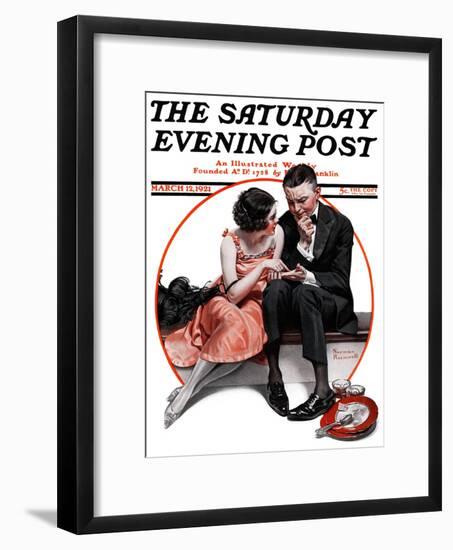 "Palm Reader" or "Fortuneteller" Saturday Evening Post Cover, March 12,1921-Norman Rockwell-Framed Giclee Print