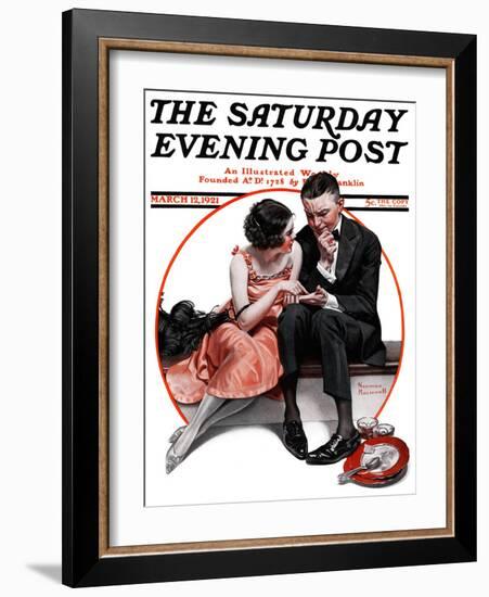 "Palm Reader" or "Fortuneteller" Saturday Evening Post Cover, March 12,1921-Norman Rockwell-Framed Giclee Print