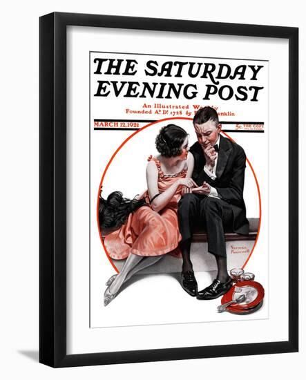 "Palm Reader" or "Fortuneteller" Saturday Evening Post Cover, March 12,1921-Norman Rockwell-Framed Giclee Print