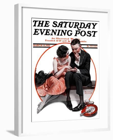 "Palm Reader" or "Fortuneteller" Saturday Evening Post Cover, March 12,1921-Norman Rockwell-Framed Giclee Print