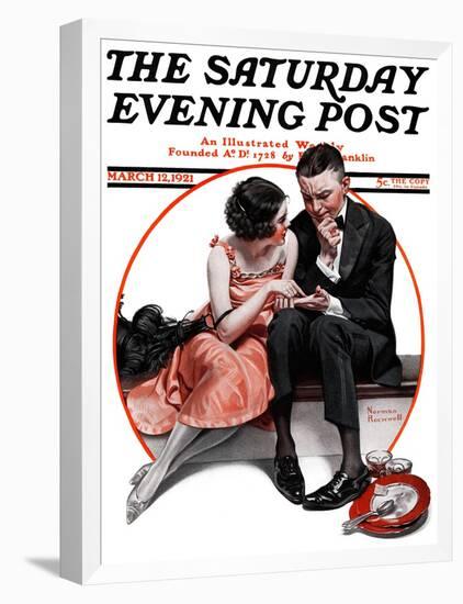 "Palm Reader" or "Fortuneteller" Saturday Evening Post Cover, March 12,1921-Norman Rockwell-Framed Premier Image Canvas