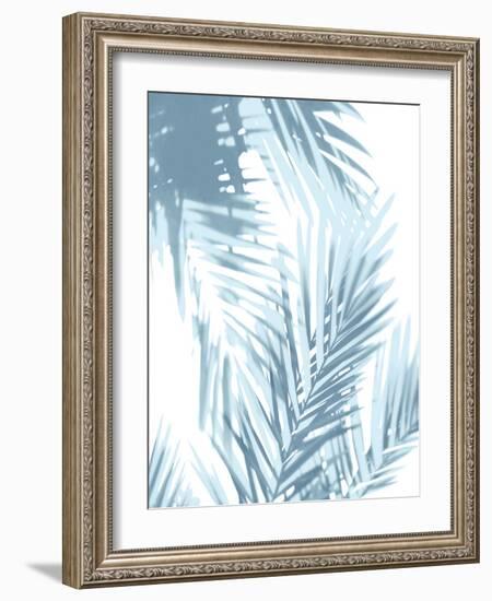 Palm Shadows Aqua II-Melonie Miller-Framed Art Print