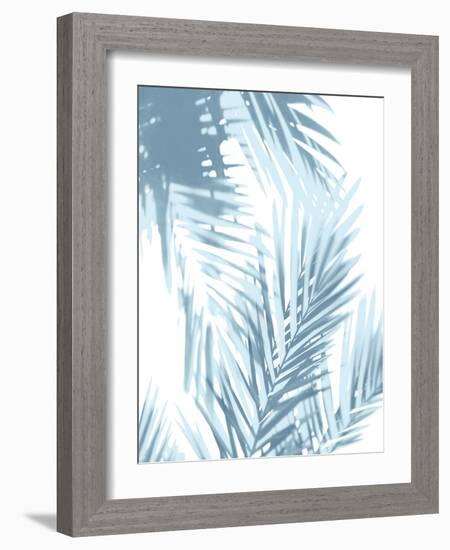 Palm Shadows Aqua II-Melonie Miller-Framed Art Print