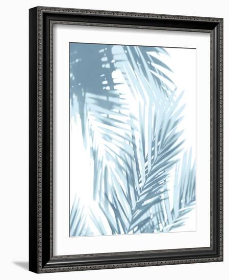 Palm Shadows Aqua II-Melonie Miller-Framed Art Print