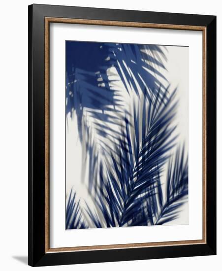 Palm Shadows Blue II-Melonie Miller-Framed Art Print