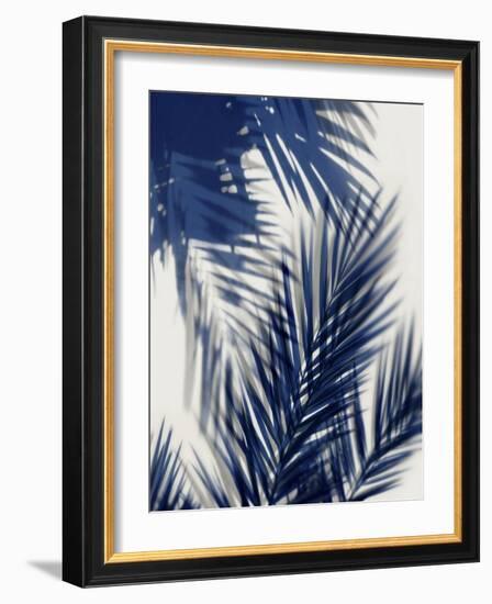 Palm Shadows Blue II-Melonie Miller-Framed Art Print