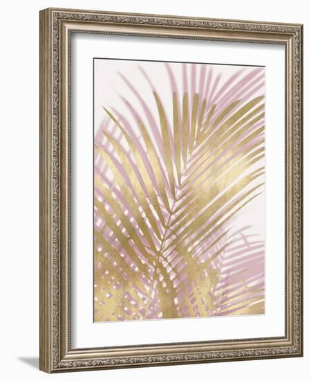 Palm Shadows Blush Gold I-Melonie Miller-Framed Art Print