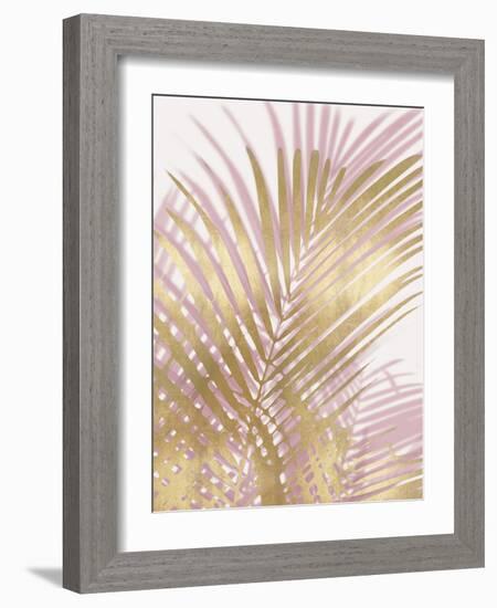 Palm Shadows Blush Gold I-Melonie Miller-Framed Art Print