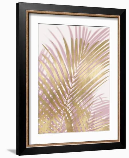 Palm Shadows Blush Gold I-Melonie Miller-Framed Art Print