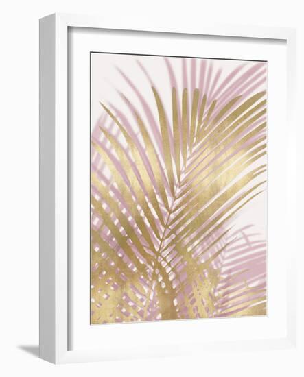 Palm Shadows Blush Gold I-Melonie Miller-Framed Art Print