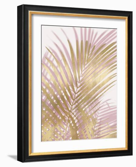 Palm Shadows Blush Gold I-Melonie Miller-Framed Art Print