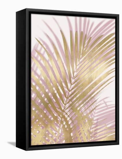 Palm Shadows Blush Gold I-Melonie Miller-Framed Stretched Canvas