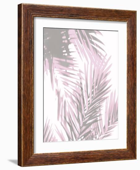 Palm Shadows Blush I-Melonie Miller-Framed Art Print