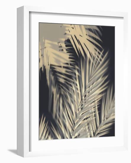 Palm Shadows Cream II-Melonie Miller-Framed Art Print