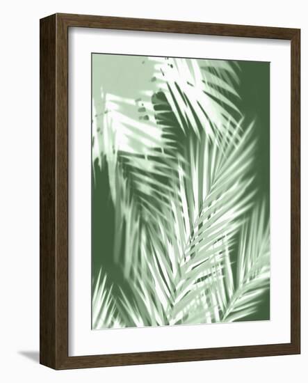Palm Shadows Green II-Melonie Miller-Framed Art Print