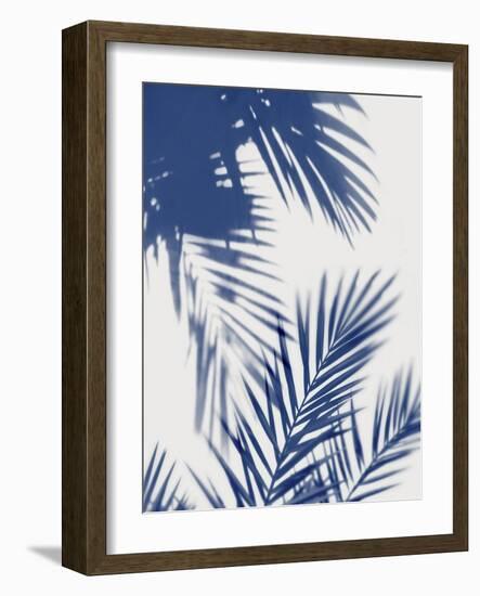 Palm Shadows Indigo II-Melonie Miller-Framed Art Print